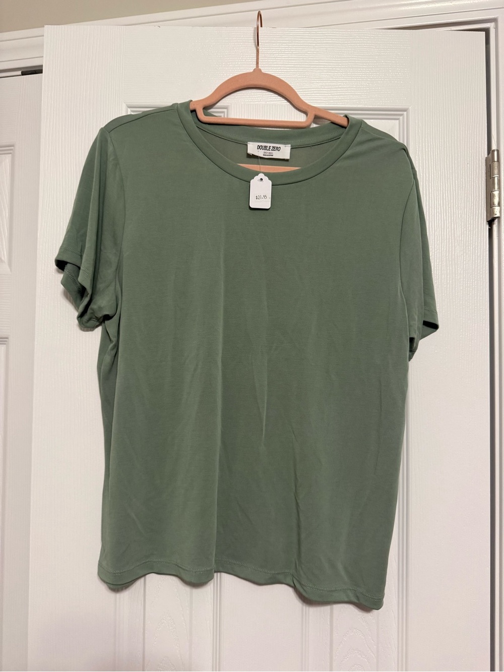 Double Zero Men's Sage Green Crewneck Short Sleeve Tee